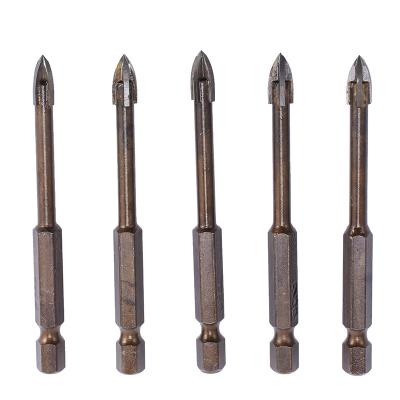 China Other Hot Sale 3-12mm High Quality Ceramic Cement Cross Drill Four-Rimmed Glass Drill Bits for sale