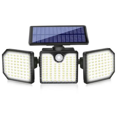 China Outdoor Waterproof Wall Mounted Solar Garden Yard Light Dark LED 3 Heads Moon Solar Panel Wall Light With Motion for sale