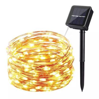 China Custom Waterproof Xmas Decorations Holiday Festival Copper Wire Solar Panel Led String Lighting Outdoor LED String Light for sale