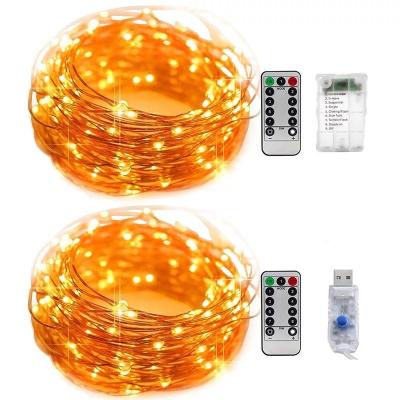 China Custom Remote Control Battery Copper Wire 100LED Holiday Wedding Lights LED String Light Outdoor Fairy Christmas for sale