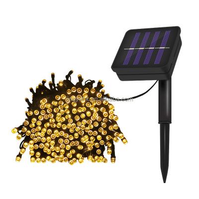 China Garden New Year Custom Outdoor Decorative Lighting IP65 200LED Christmas String Solar Holiday Lights For Wedding for sale