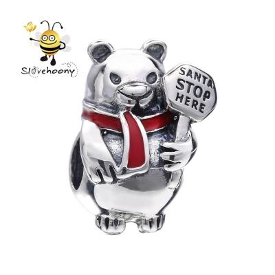 China United Majestic Hearts Charm for Pandoras Brand Christmas Gift Polar Bear Charm 925 Sterling Silver Animal Bear Bead Charm for Bracelet for sale