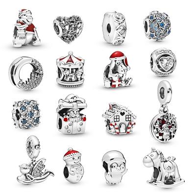 China Charms For Bracelet Making Jewelry 2020 New Products Christmas Charms 925 Sterling Silver Collection Gift Set Jewelry Santa Charm 925 Sterling Silver Juwelry for sale