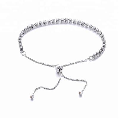 China Adjustable Tennis Bracelet Zircon For Man Slovehoony Strand Adjustable Tennis Bracelet Glitter Zircon For Man 925 Sterling Silver Jewelry for sale