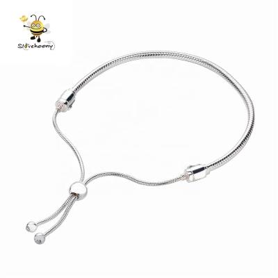 China Slovehoony 925 Sterling Silver Sliding Bracelets Beads Jewelry Beads Jewelry Silver Bracelet for sale