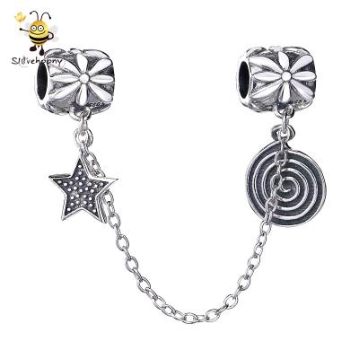 China Safety Clasp Chain For Italian Stype Flower Star Flower Italian Stype DIY Bangle Bracelet Necklace Jewelry Charm Fashion Silver Safety Chains 2019 Gifts For Women for sale