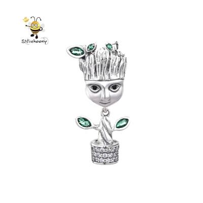 China Charms Jewelry Making Slovehoony 925 Sterling Silver Groot Charms Cute Tree Man Beads for Necklace and Bracelets Making for sale