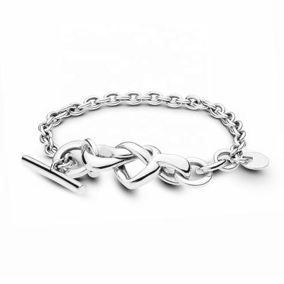 China Women's Slovehoony Bracelets Knotted Heart Bracelets Dijes Para Pulsera Mujer 598100 925 Pulseras Silver Plata 925 for sale