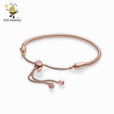 China Bracelets For Women DIY Jewelry Fine Jewelry Charm Bracelets Snake Chain Sliding Bracelets For Charms Gift Set for sale