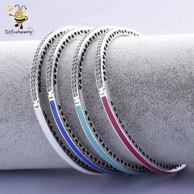 China Bracelets For Women Jewelry 925 Sterling Silver Material Type Enamel Bracelets Multi Colored And Bangles Fit DIY Jewelry for sale