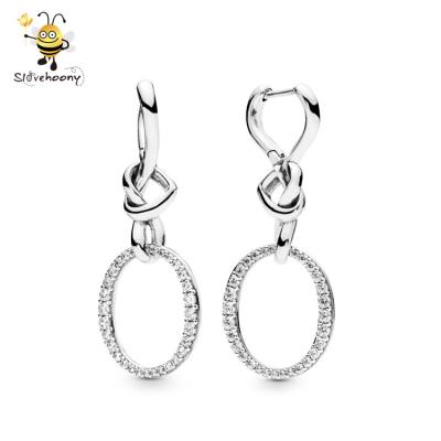 China Ear Cross Cuff Fashion Jewelry Kotted Online Hearts Hanging Silver Zircon Woman Earrings for sale