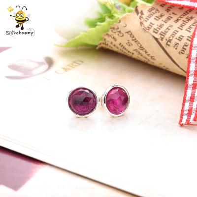 China CLASSIC Women's Accessories 925 Sterling Silver Classic Droplet Earring Studs Month Birthstone Silver Earrings Jewelry for sale