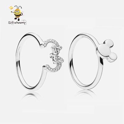 China wholesale High Quality 925 Sterling Silver Zircon Jewelry Cartoon Shape Ring Women 925 Sterling Engagement Silver Jewelry Rings for sale