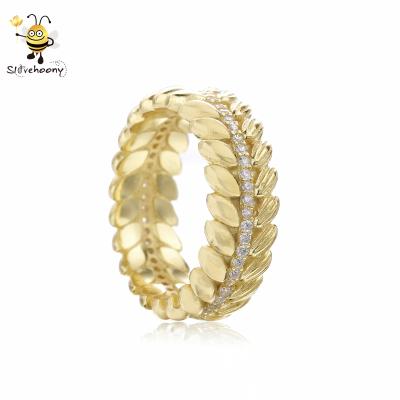 China 925 Sterling Silver Stackable Rings Vintage Ladies Wheat Gold Jewelry Wholesale Silver Girls Ring Set For Man Women for sale