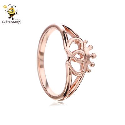 China 925 Sterling Silver Women's Elegant Rings Jewelry Crown Shape Ring Silver Jewelery Birthday Gifts for Lady Girls for sale