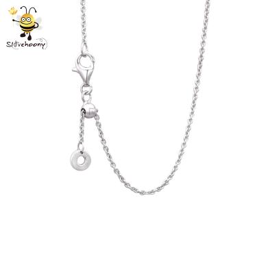 China Charm For Bracelet Making Classic 925 Sterling Silver Women Jewelry 2019 Cubic Silver Cable Chain Necklace Choker With Circle Bead for sale