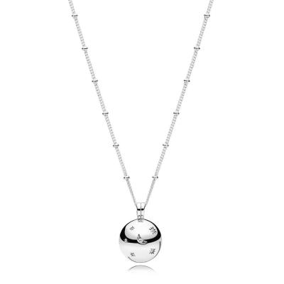 China Slovehoony Silver Jewelry Necklace Woman and Girl 2019 New Products Moon and Stars Necklace Sterling Silver Jewelry Necklace Woman and Girl for sale