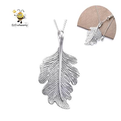 China Leaf Slovehoony Peandants 925 Sterling Silver Oak Leaf Necklace Women Jewelry Necklaces 398254-70 for sale