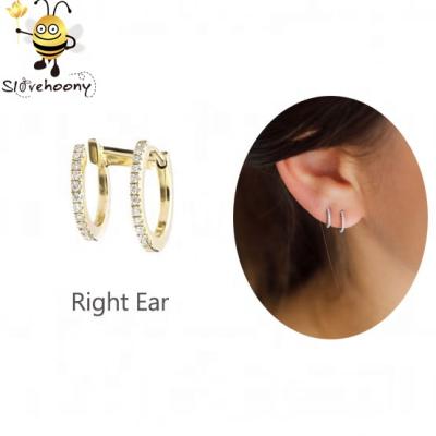 China Silver Rose Gold 925 Fashion Huggie Earring Set Women Jewelry 2019 Wholesale 18K Gold Earring/Ear Cuff Jewelry for sale