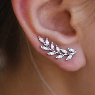 China Earring Set 925 Silver Ear Piercing Slovehoony Earring Jewelry Set 925 Silver Ear Piercing Tree Leaves Earrings for sale