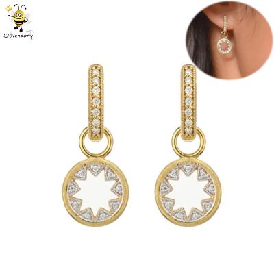 China Fashion Earring Jewelry 925 Sterling Rhodium Plated Women Sunflower Silver Drop Earring for sale