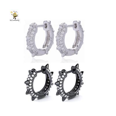 China Unique Slovehoony Stud Earrings Aretes Rivet Circle Punk Silver Earrings Unique Silver Earrings For Men And Women Earring for sale