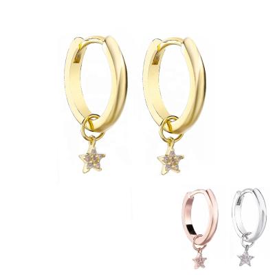 China Hoop Earrings Slovehoony Gold Star Drop Earrings 18K Gold Plated Huggie Hoop Earrings For Women Hoop Earrings for sale