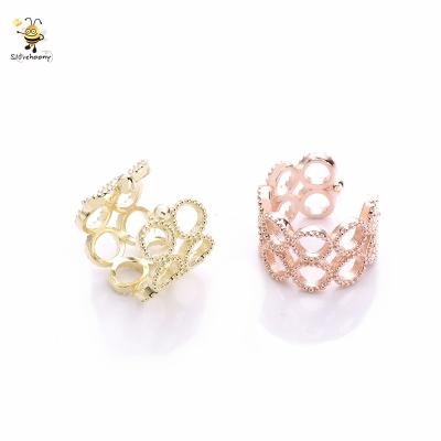 China Fashion 925 Sterling Silvre 18k Gold Plated Pink Women No Piercing Hollow Ear Cuff Earrings for sale