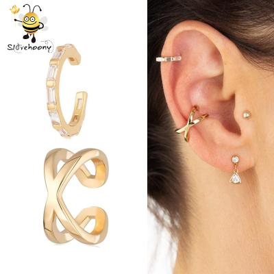 China Fashion Cross Ear Cuff 2019 No Pierced Cross Ear Cuff Earrings For Women Sterling Silver for sale