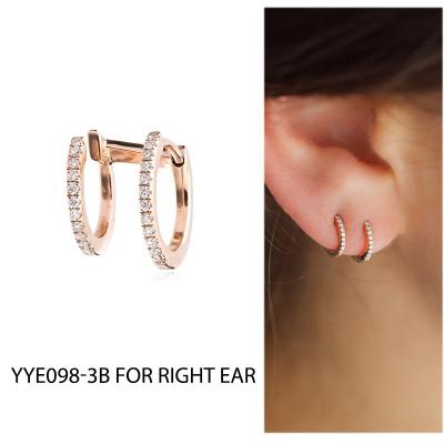 China Fashion Earrings Slovehoony Removable Women Earrings Double Ear Cuff Earrings Shape Huggie Earrings for sale