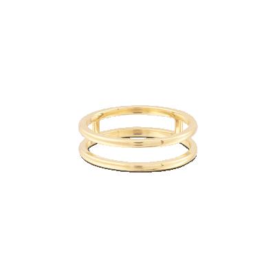 China 14K Silver Two Line Rings Female Ring Women Rings Gold Plated JewelryJoyeria Anillos de Slovehoony Female Ladies Rings for sale