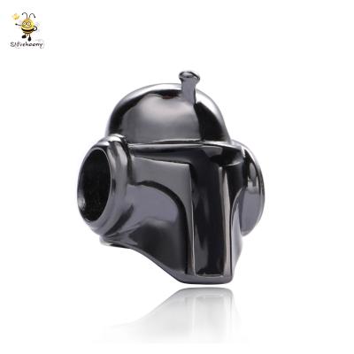 China Fit Bracelet DIY 100% Series 925 Sterling Silver Cool Dijes Plata Black Enamel Helmet 925 Charm For Bracelet for sale