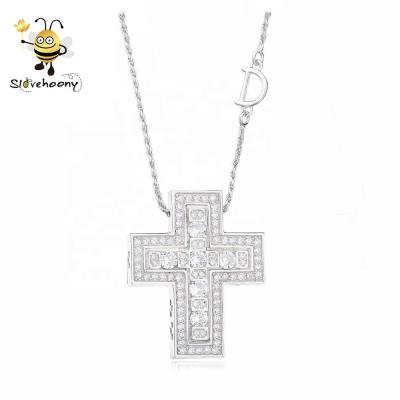 China 2018 New Design 925 Sterling Silver Chain Necklace Fashion Statement Necklace Men Jewelry Cross Pendant Necklace for sale