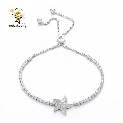 China Bangles For Women Jewelry Moda 2019 Mujer 925 Sterling Silver Starfish Bangles Jewelry Sea Shell Jewelry Bangles For Women Jewelry for sale