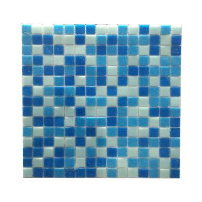 China Parquet Mixed Blue 20*20l Tiles Glass Mosaic for sale