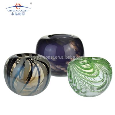 China China China Home Decor Colored Christmas Ornamented Glass Vase for sale