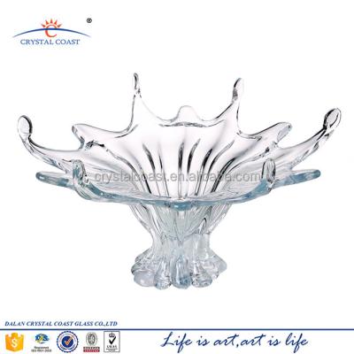 China Disposable Hand Made Modern Decorative Glass Fruit Dish for sale