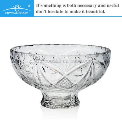 China Viable Single Round Decorative Transparent Glass Fruit Salad Bowl for sale