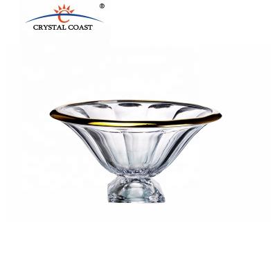 China Viable wholesale modern home decorate bordic glass fruit bowl with gold for sale