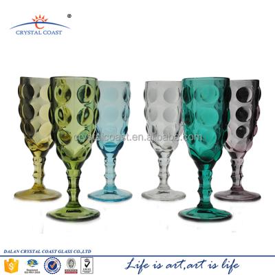 China SAFETY FOR FOOD set 6 set 6 bubble vintage green-blue elegant style elegant stemware for champagne or cocktail for sale