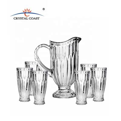 China Viable Wholesale Home Use Drinking Glass Water Jug And Water Pitcher Set for sale