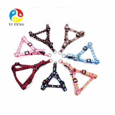 China 22 Colors Viable Nylon Option Factory Adjustable Printed Dog Harness for sale