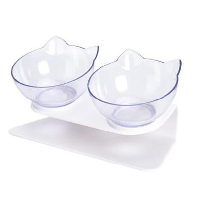 China Viable Double Bowl Pet Feeder Water Pet Dispenser Cat Bowls Food Drinking Bowl for Cats and Small Dogs for sale