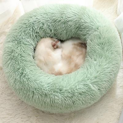 China OEM Breathable Round Donut Sofa Donut Sofa Modern Plush Round Pet Bed Comfortable Soothing Luxury Cushion Pet Bed For Pets for sale