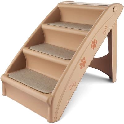 China Durable Travel Indoor/Outdoor Pet Ladders Folding Pet Stairs Plastic Dog Steps For Small And Old Dog for sale