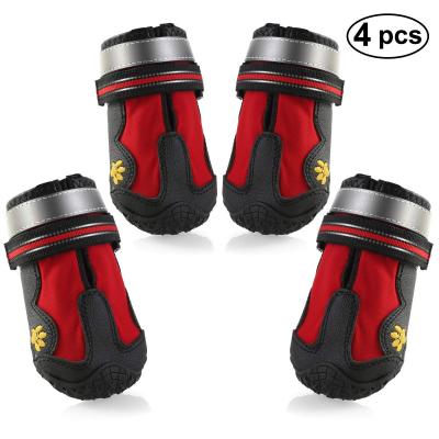 China Hot Sale Viable Wholesale 4 Pcs Anti-Slip Waterproof Pet Boots Paw Protector Shoes Dog Booties for sale