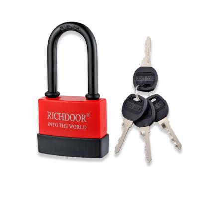 China Plastic Long Bullet Key Shell Key Shell Lockout Lockout Anti-rust Padlock Safety Cover Iron Bow Type Padlock for sale