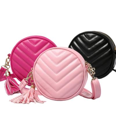 China Stylish And High Quality Waterproof PU Stitched Bag Round Cross - Body Bag Shoulder Bag For Girls for sale