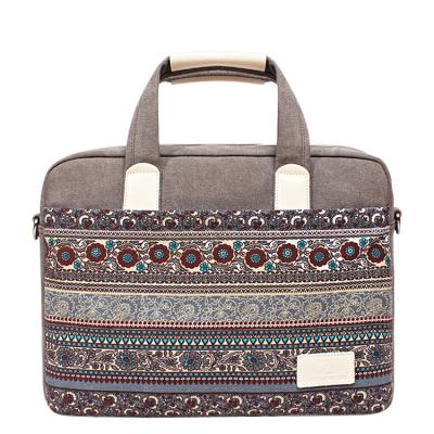 China Lightweight Multifunctional Laptop Bag Vintage Pattern Briefcase Canvas Laptop Bag for sale