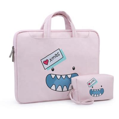 China Cute Durable Women PU Printing Shoulder Bag Laptop Bag Notebook Carrying Case For 13 14 15 15.6 Inch Laptop Waterproof Cover for sale